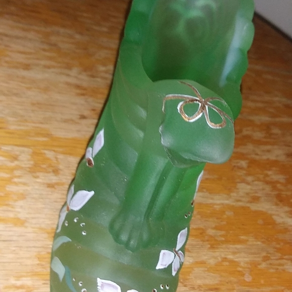 FENTON Willow Green Satin Cat Slipper - Picture 4 of 11